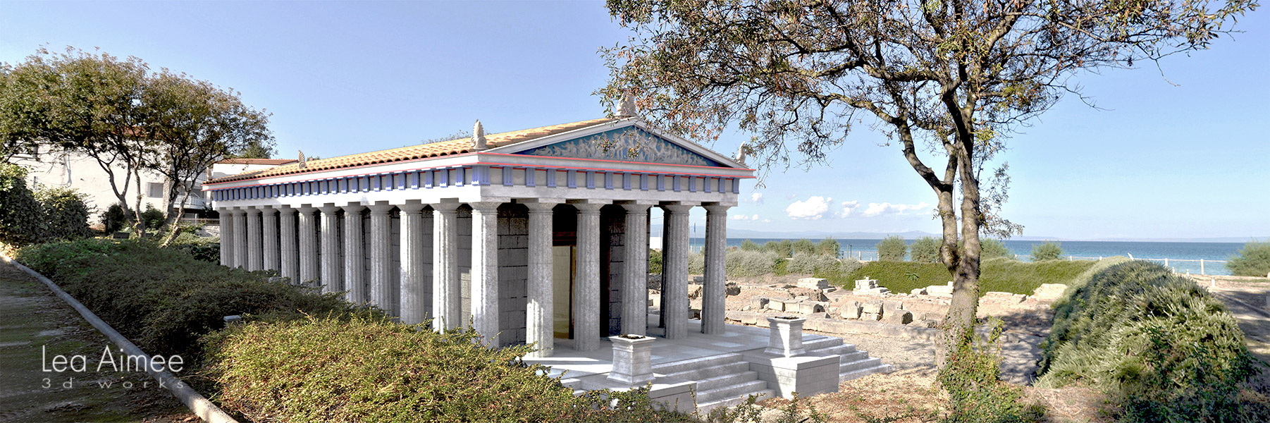 lea aime digital design 3d reconstruction ammon zeus temple seaview kallithea Kassandra Halkidiki Greece web 1800x600